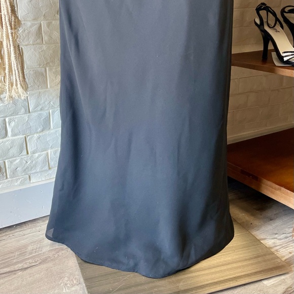 Vintage 90s Y2K Zum Zum Bias Cut Asymmetrical Velvet + Chiffon Formal Slip Gown - Picture 8 of 17